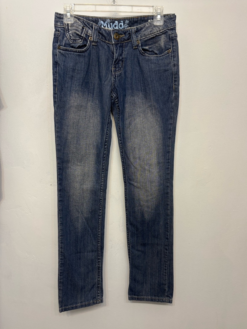 Mudd Faded Blue Denim Slim Skinny Jeans With Gold Accents Junior’s Size 5